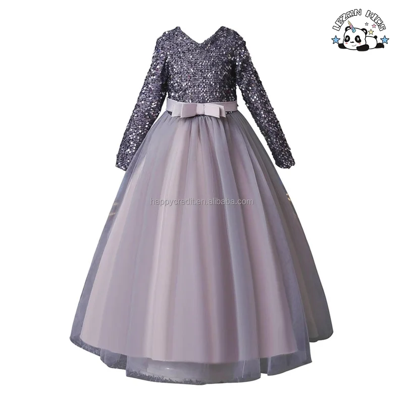 LEZONKIDS - Wholesale Kids Princess Dance Dress Waist Bow Girls Sequin Elegant Dress for Party Birthday Wear